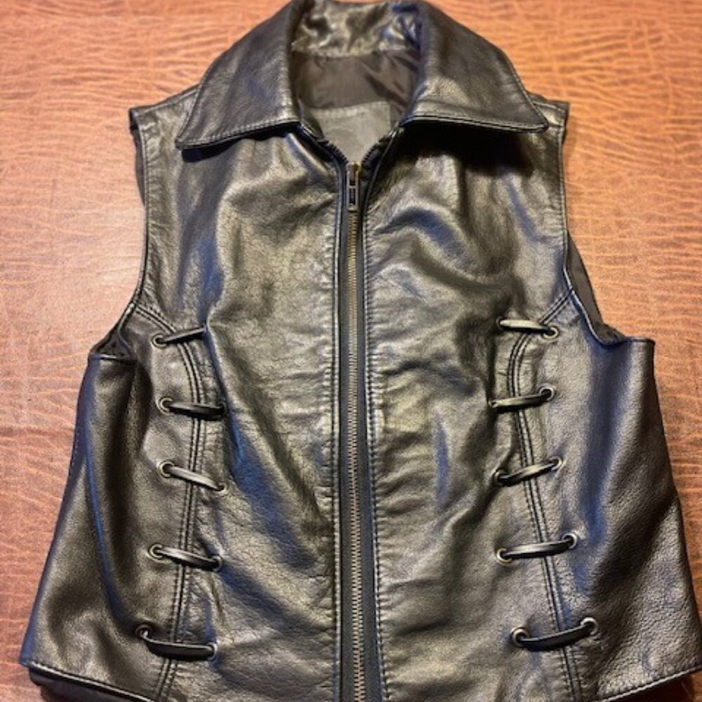 Vintage Leather Vest Size Small